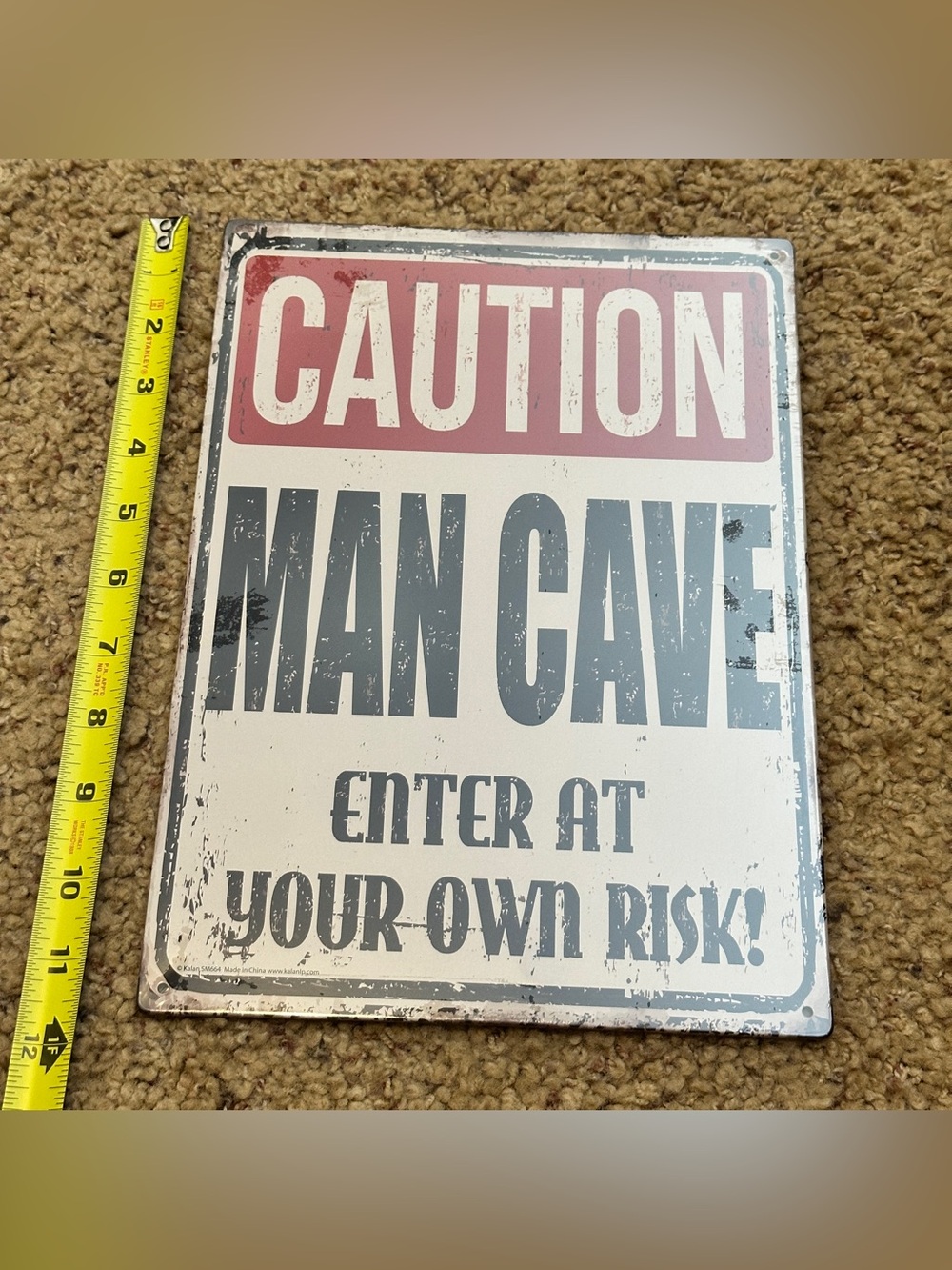 Caution Man Cave Metal Wall Sign New